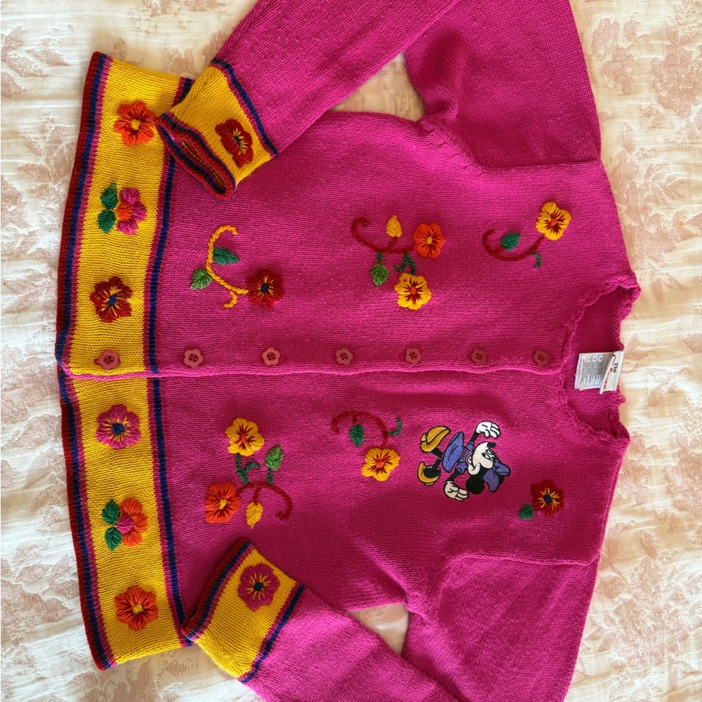 Vintage Disney Pink Knit Cardigan
